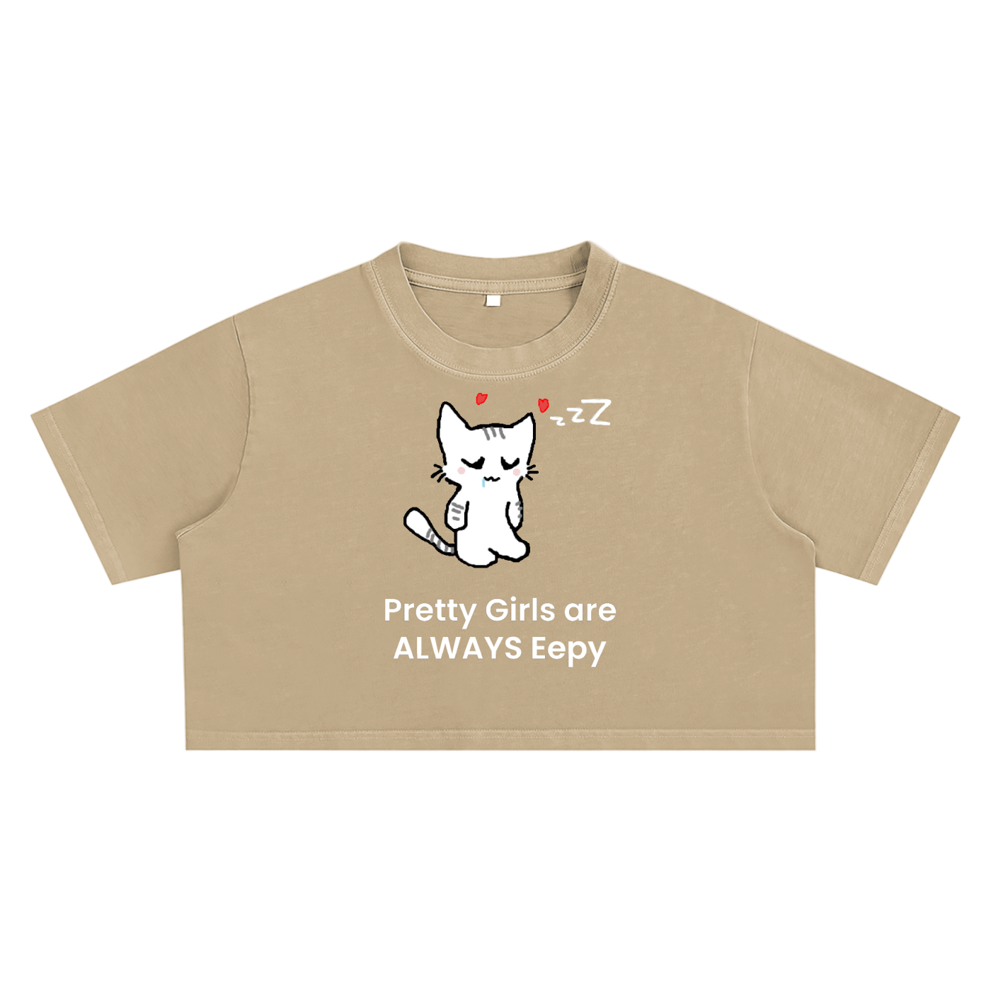 Pretty Girls Are Always Eepy - Acid Wash Crop Top