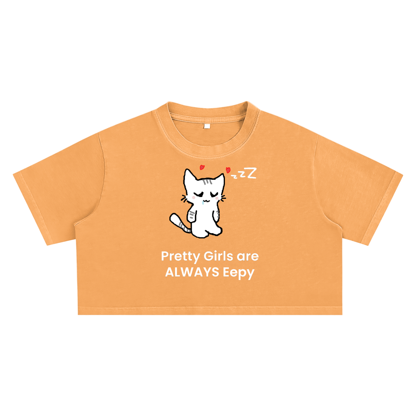 Pretty Girls Are Always Eepy - Acid Wash Crop Top
