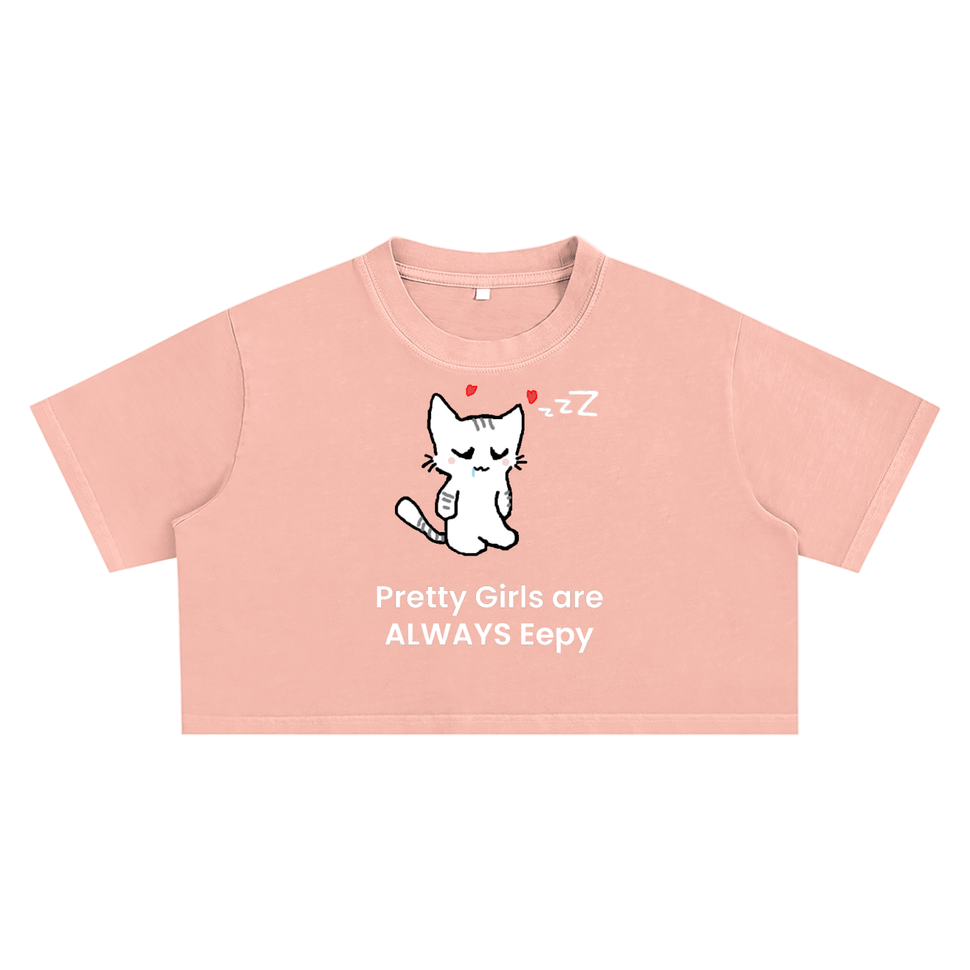 Pretty Girls Are Always Eepy - Acid Wash Crop Top