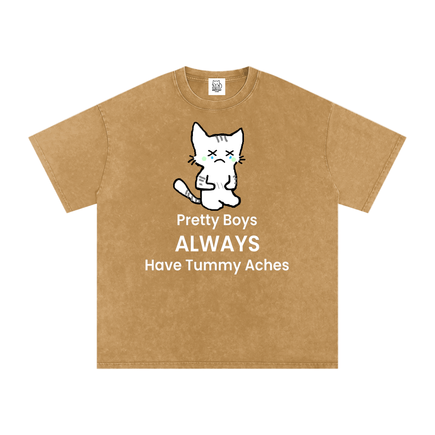 Pretty Boys Always Have Tummy Aches - Front - Acid Wash Tee