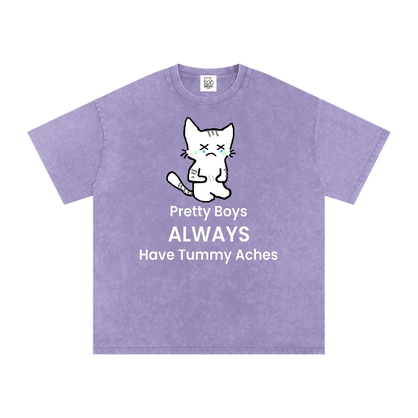 Pretty Boys Always Have Tummy Aches - Front - Acid Wash Tee