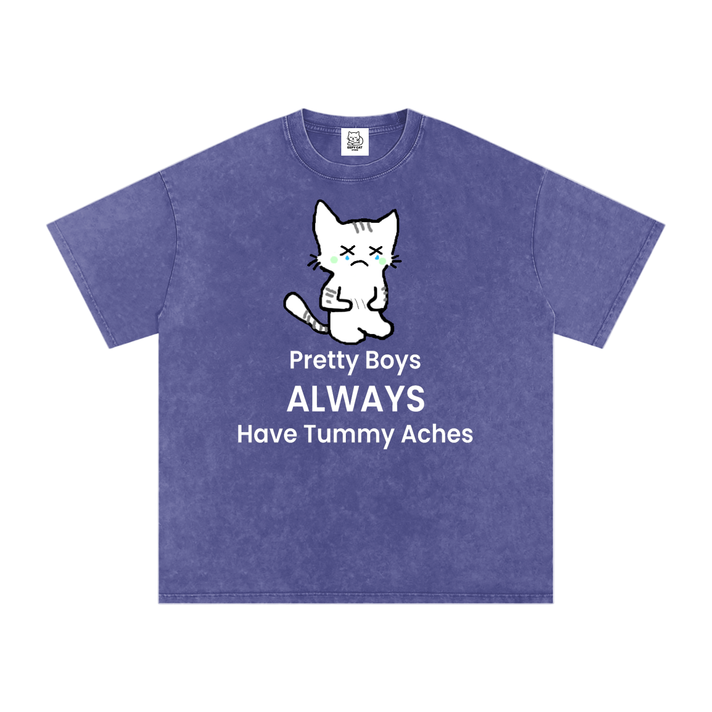 Pretty Boys Always Have Tummy Aches - Front - Acid Wash Tee