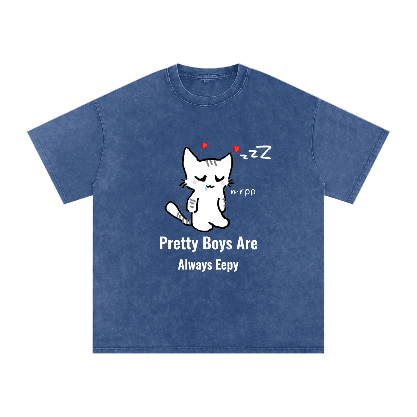 Dark Blue t-shirt with a cat graphic