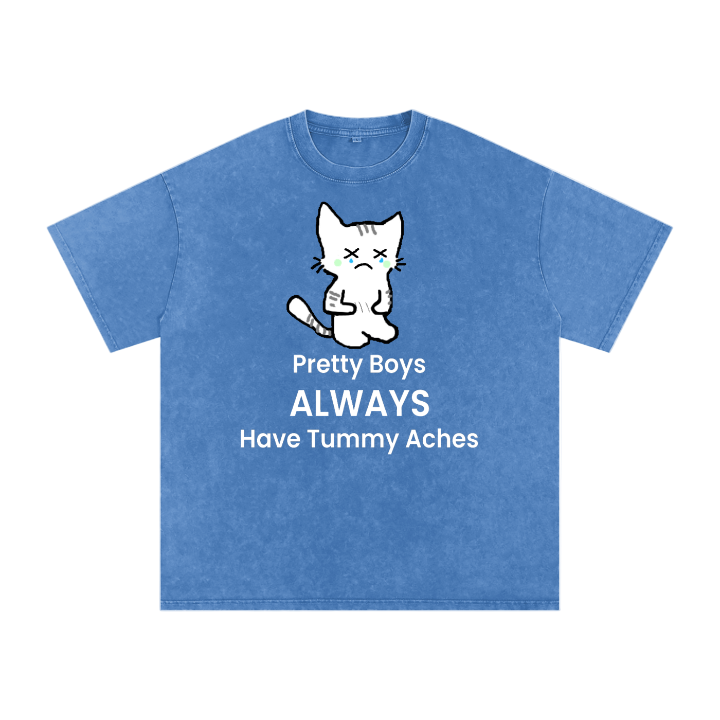 Pretty Boys Always Have Tummy Aches - Front - Acid Wash Tee [USA]