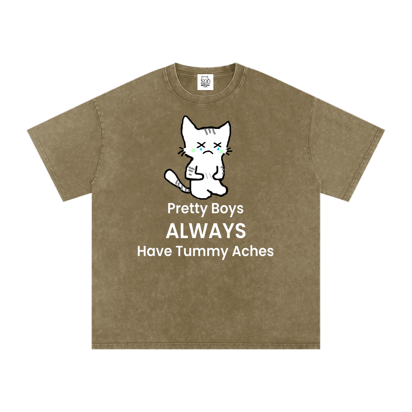 Pretty Boys Always Have Tummy Aches - Front - Acid Wash Tee
