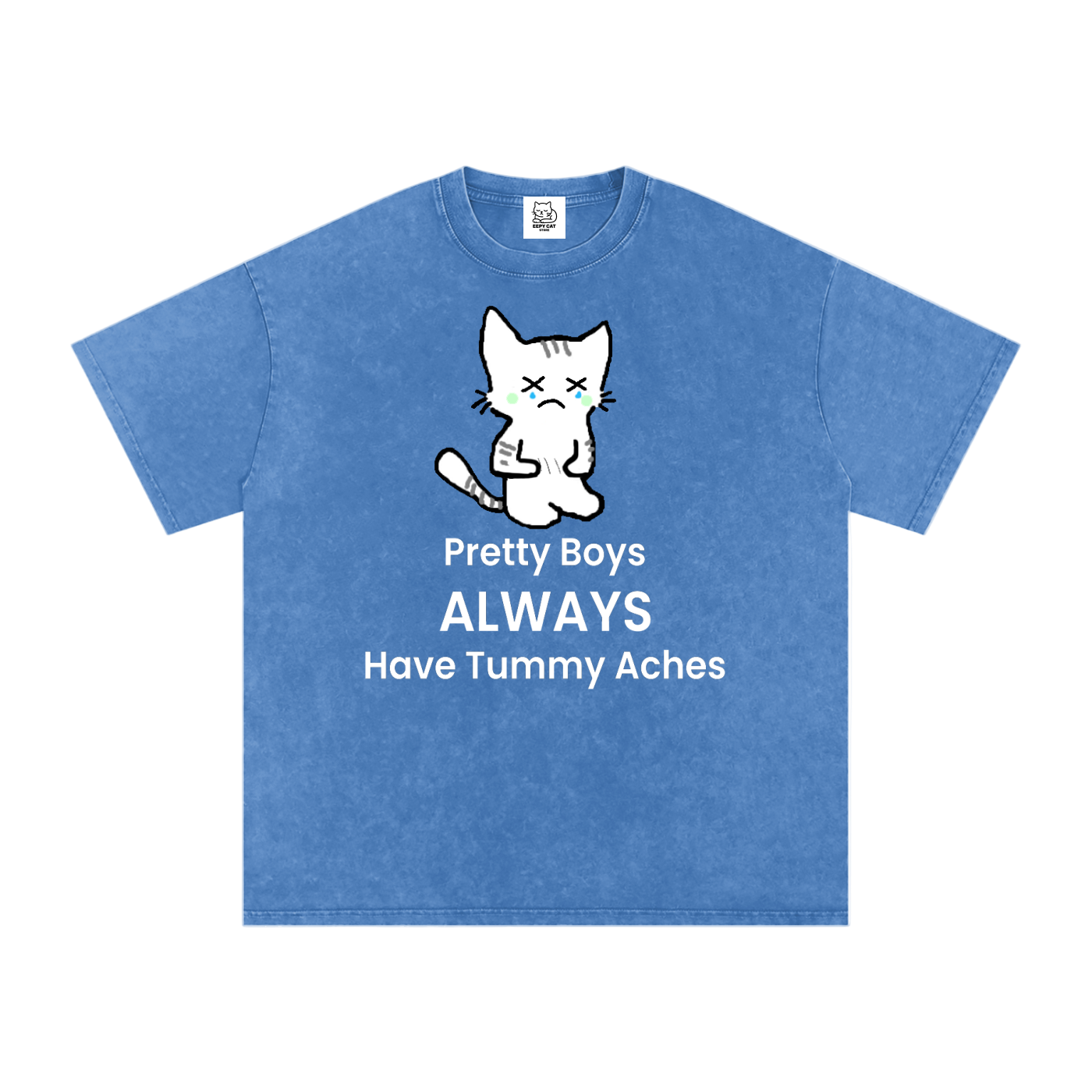 Pretty Boys Always Have Tummy Aches - Front - Acid Wash Tee